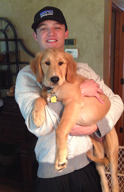 Keaton Klein with his dog Maggie. 