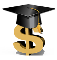 money sign with graduation cap