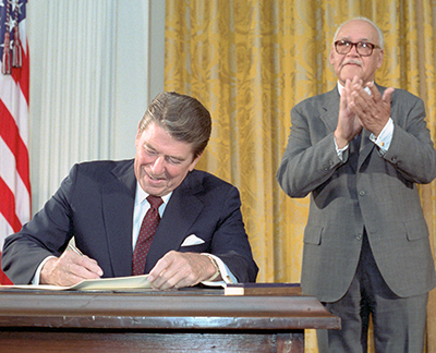 President Reagan and Dr. Patterson